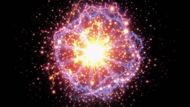 Cosmic supermassive black hole accretion disk simulation AI video preview