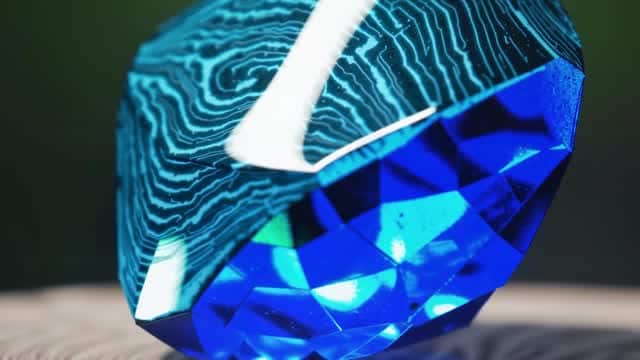 Abstract geometric macro view of deep blue crystal texture AI video preview