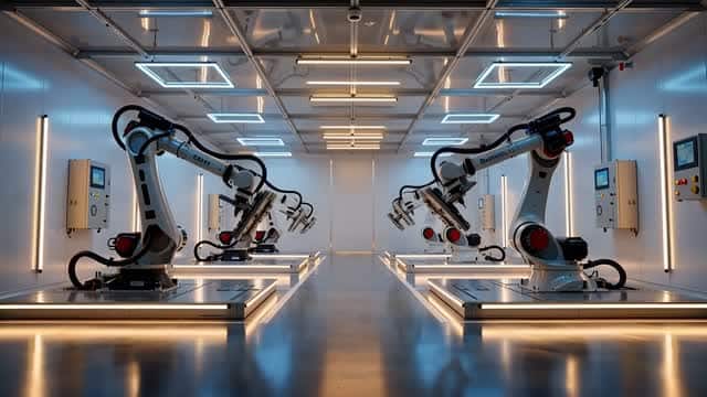 机器人系统驱动的自动化工业制造工厂 AI video preview