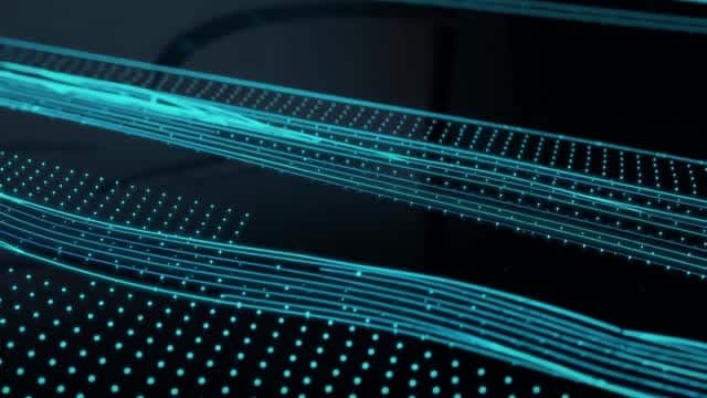 Abstract futuristic data stream visualization on black background AI video preview