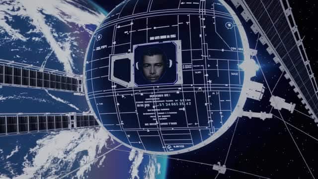 Orbital mechanics visualization of Earth from space AI video preview