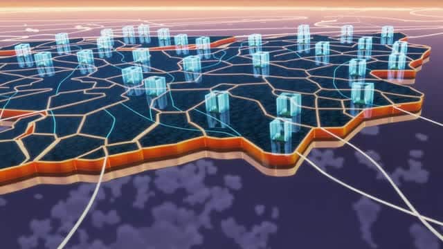 Digital energy grid connecting futuristic global cities AI video preview