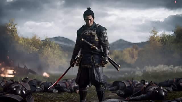 草原の戦場で倒れた敵兵の中に立つ戦士 AI video preview