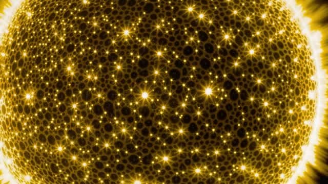 Glowing abstract sphere containing particle energy AI video preview