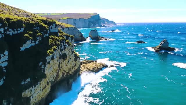 Rugged coastline and dramatic cliffside views at the ocean AI video preview