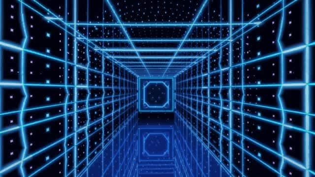 Futuristic digital tunnel cyberspace network abstract background AI video preview