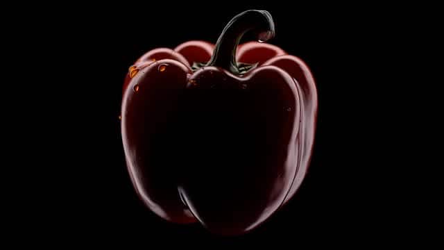 黑色背景上鲜艳红辣椒与甜椒的微距画面 AI video preview