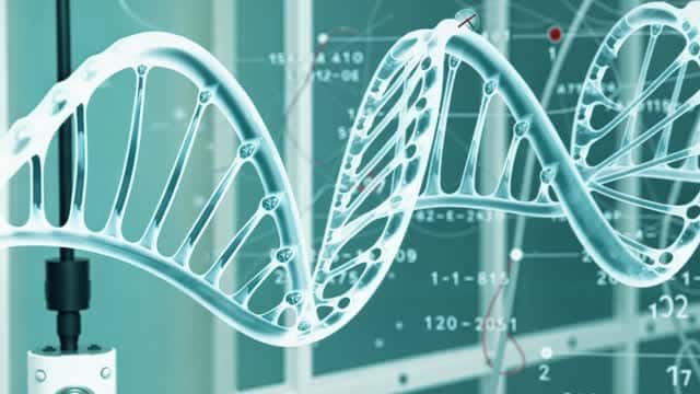 Scientific DNA double helix genetics molecular analysis tech AI video preview