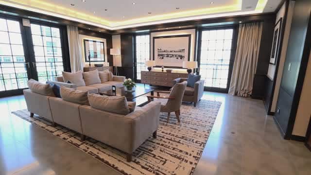 Luxury modern living room interior design space AI video preview