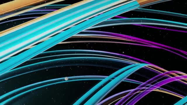黒背景に流れる抽象的なエネルギー光曲線 AI video preview