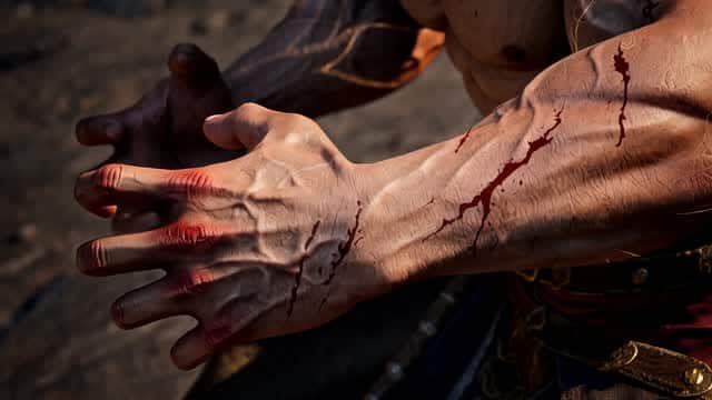 Epic martial arts fighting scene with glowing power effects AI video preview