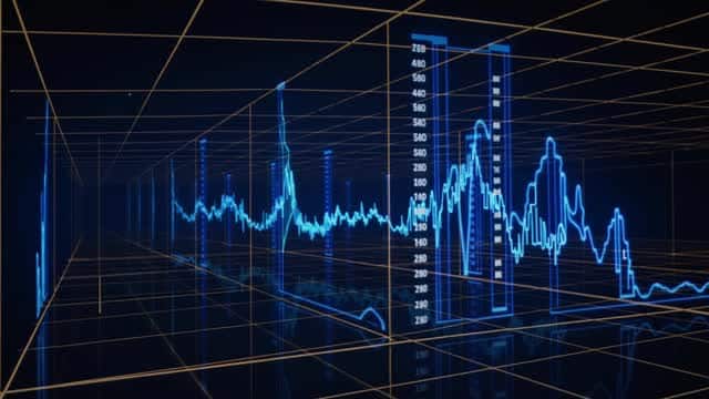 Abstract digital data analysis graphic visualization background AI video preview