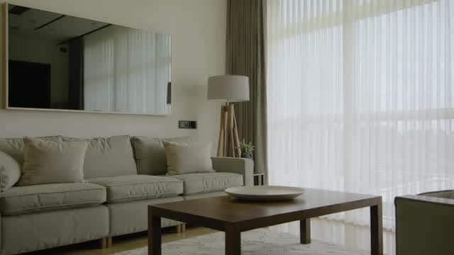 Bright modern living room interior design home decor AI video preview