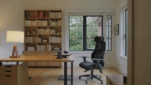 Bright modern home office study nook professional workspace AI video preview
